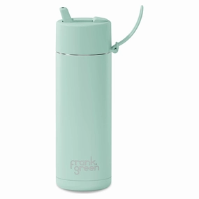 Fashionable wearables 595ml 'Peppermint' Stainless Steel Ceramic Reusable Flip Straw Lid Water Bottle Trendy attire
