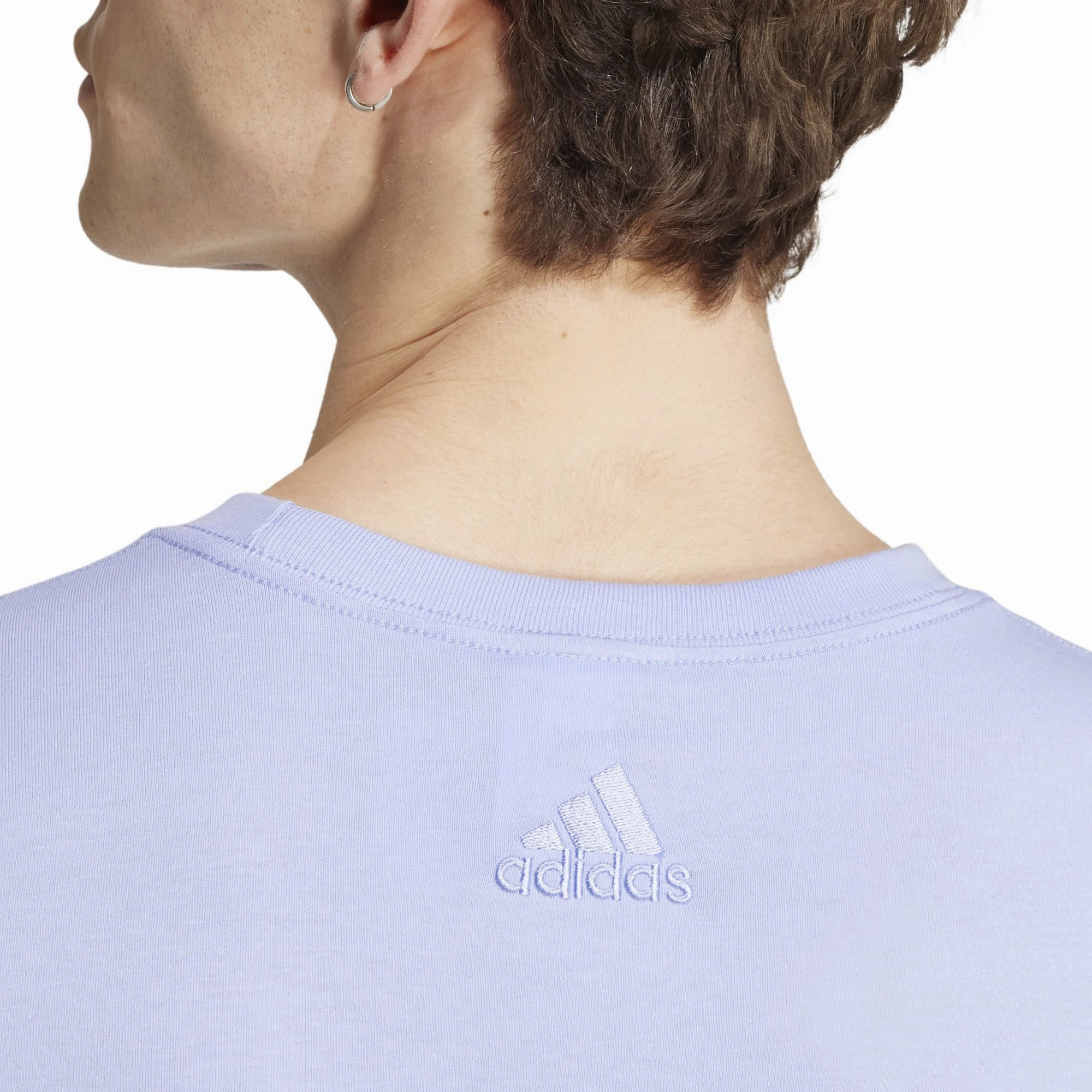 Fitted Men's Essentials Single Jersey Linear Embroidered Logo T-Shirt