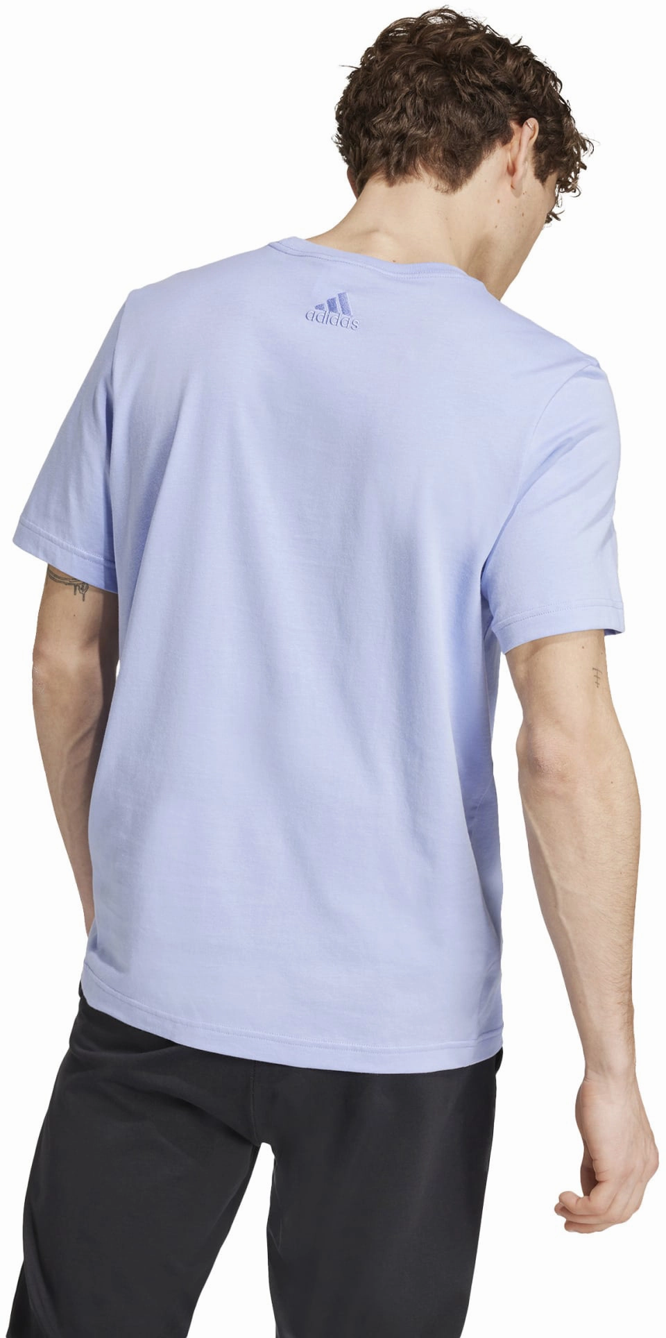 Fitted Men's Essentials Single Jersey Linear Embroidered Logo T-Shirt