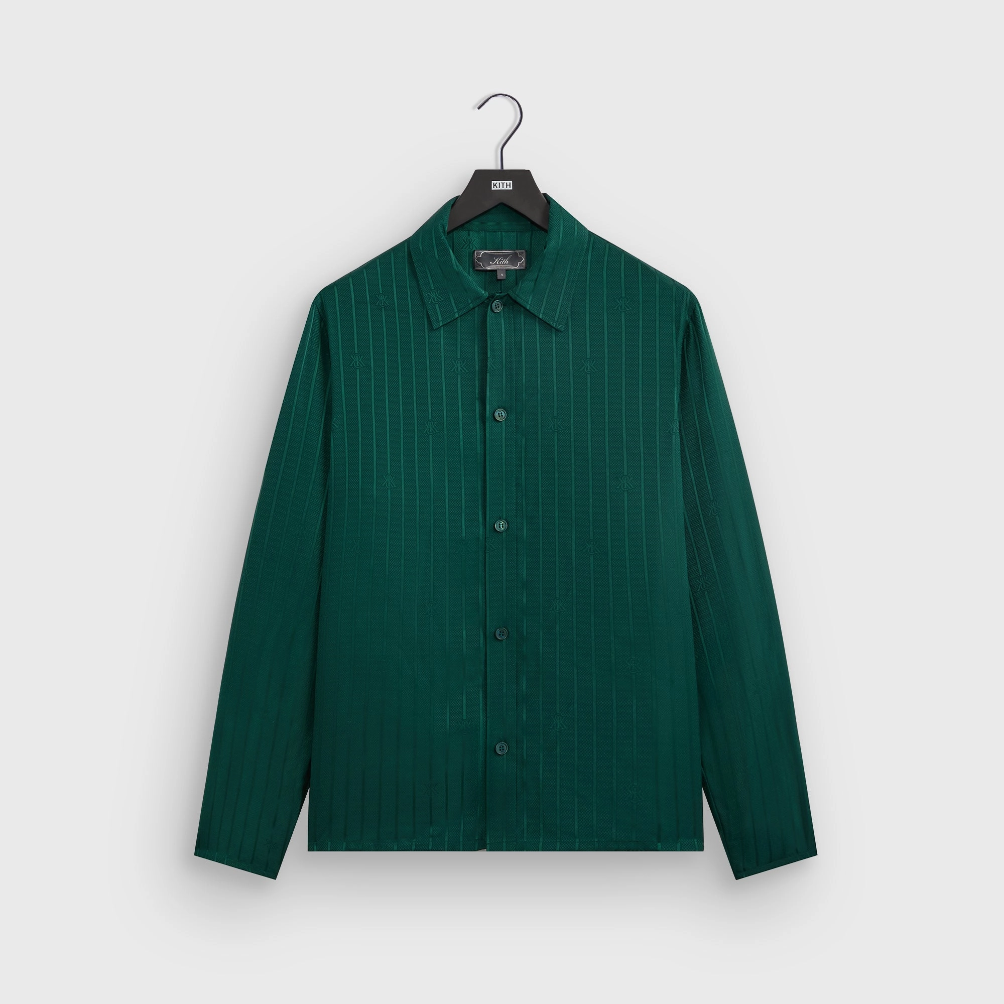 Kith Crest Logo Boxy Collared Overshirt - Fairway Sturdy Comprehensive