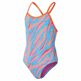 Girl's Allover Digital Vback One Piece Sustainable Comfortable attire