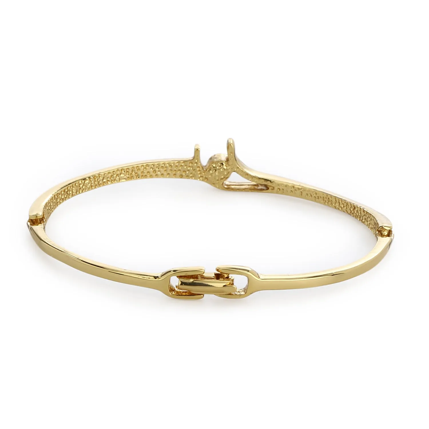 Gold Plated White Stone Bangle Bracelet For Womens