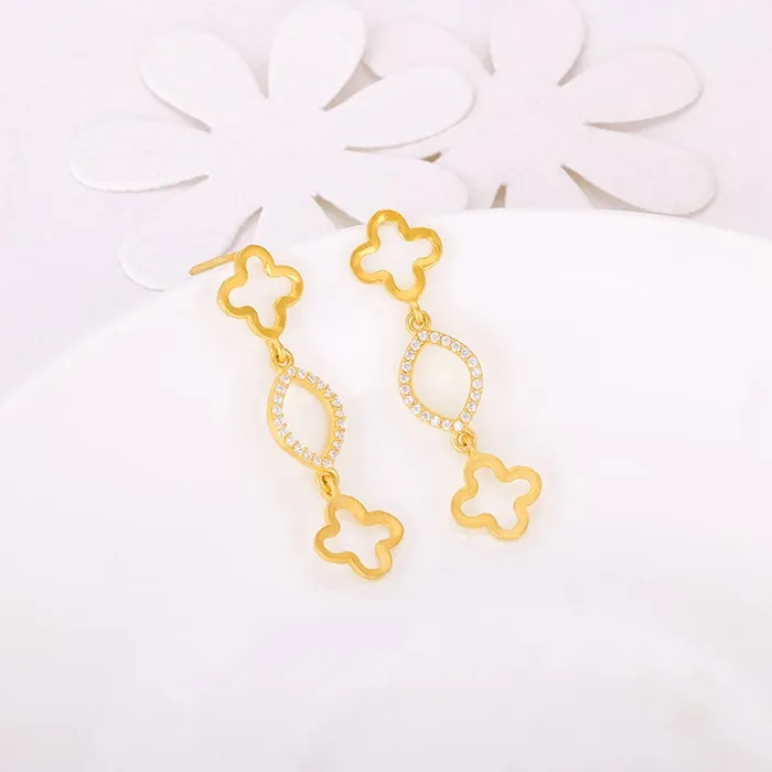 Golden Precious Floral Earrings
