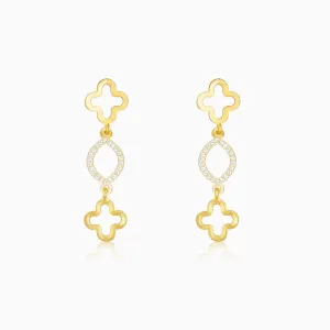 Golden Precious Floral Earrings