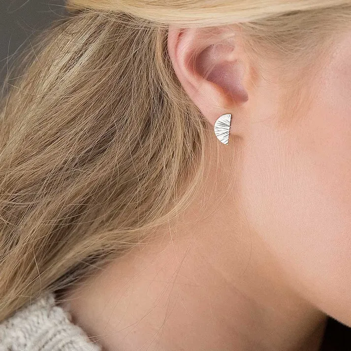 Half Moon Stud Earrings