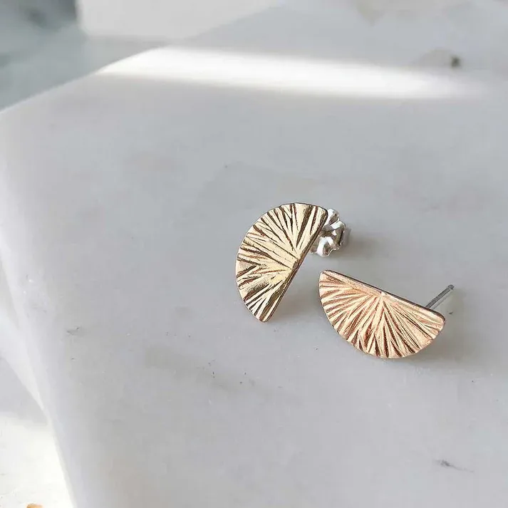 Half Moon Stud Earrings
