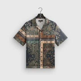 Iconic Kith Panelled Bandana Thompson Camp Collar Shirt - Stadium Useful