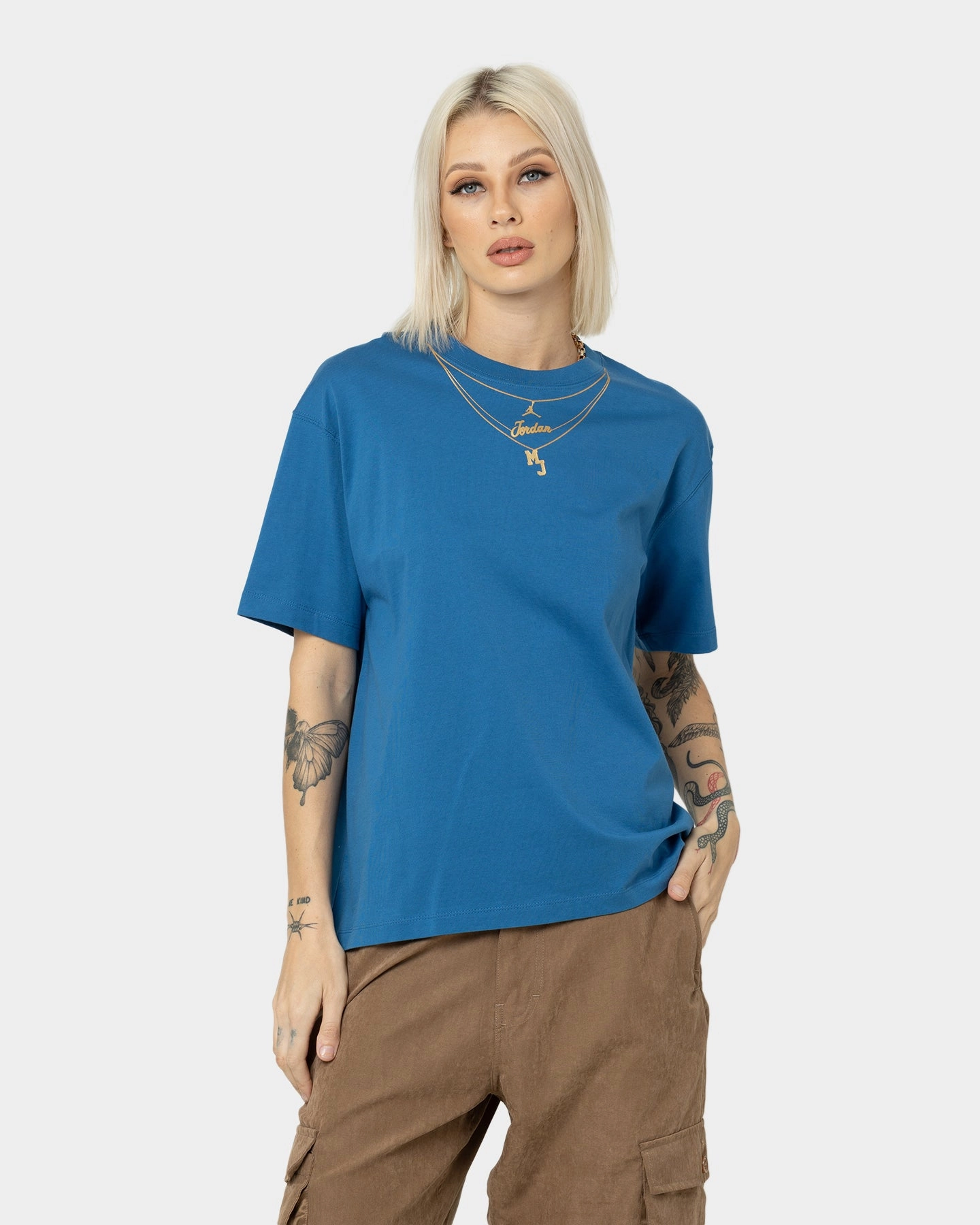 Jordan Women's Heritage Gold Chain T-Shirt Marina Blue