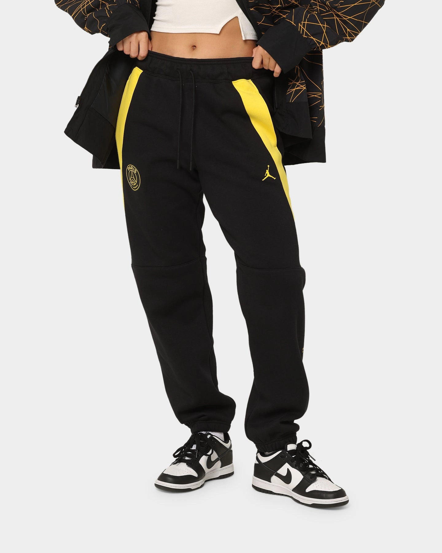 Jordan Women's Jordan X Paris Saint-Germain Fleece Pants Black/Tour Yellow