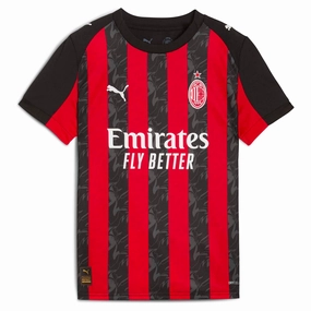 Junior's AC Milan 2025/26 Home Replica Soccer Jersey Travel-ready Style inspiration