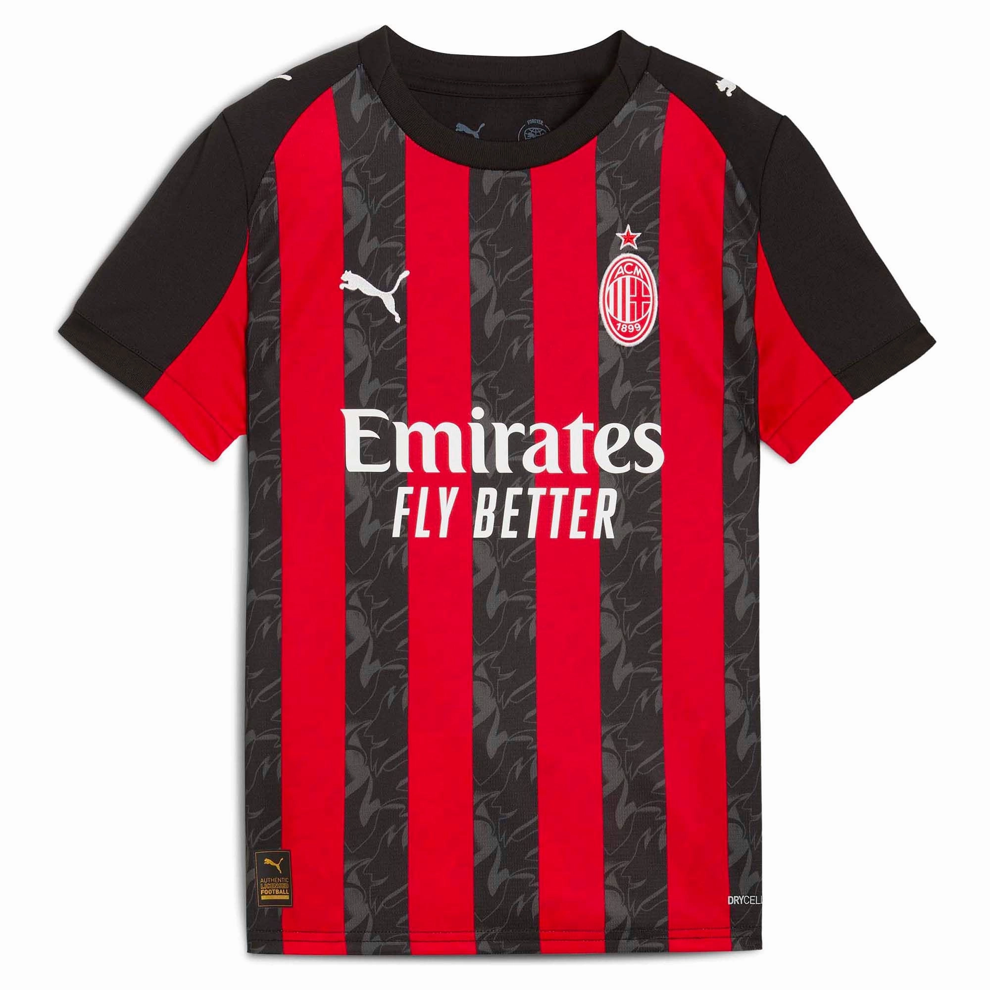 Junior's AC Milan 2025/26 Home Replica Soccer Jersey Classic looks Modern