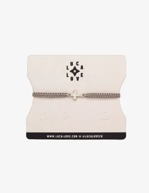 Kids Zirconia Cross Charm in Sepia