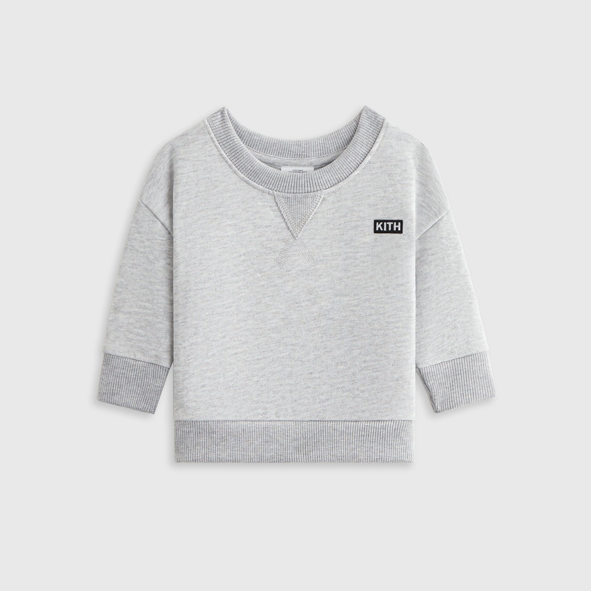 Healthy Kith Baby Long Sleeve Nelson Crew - Light Heather Grey Breathtaking