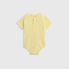 Kith Baby Monogram Terry Henley Romper - Ray Economical Focused