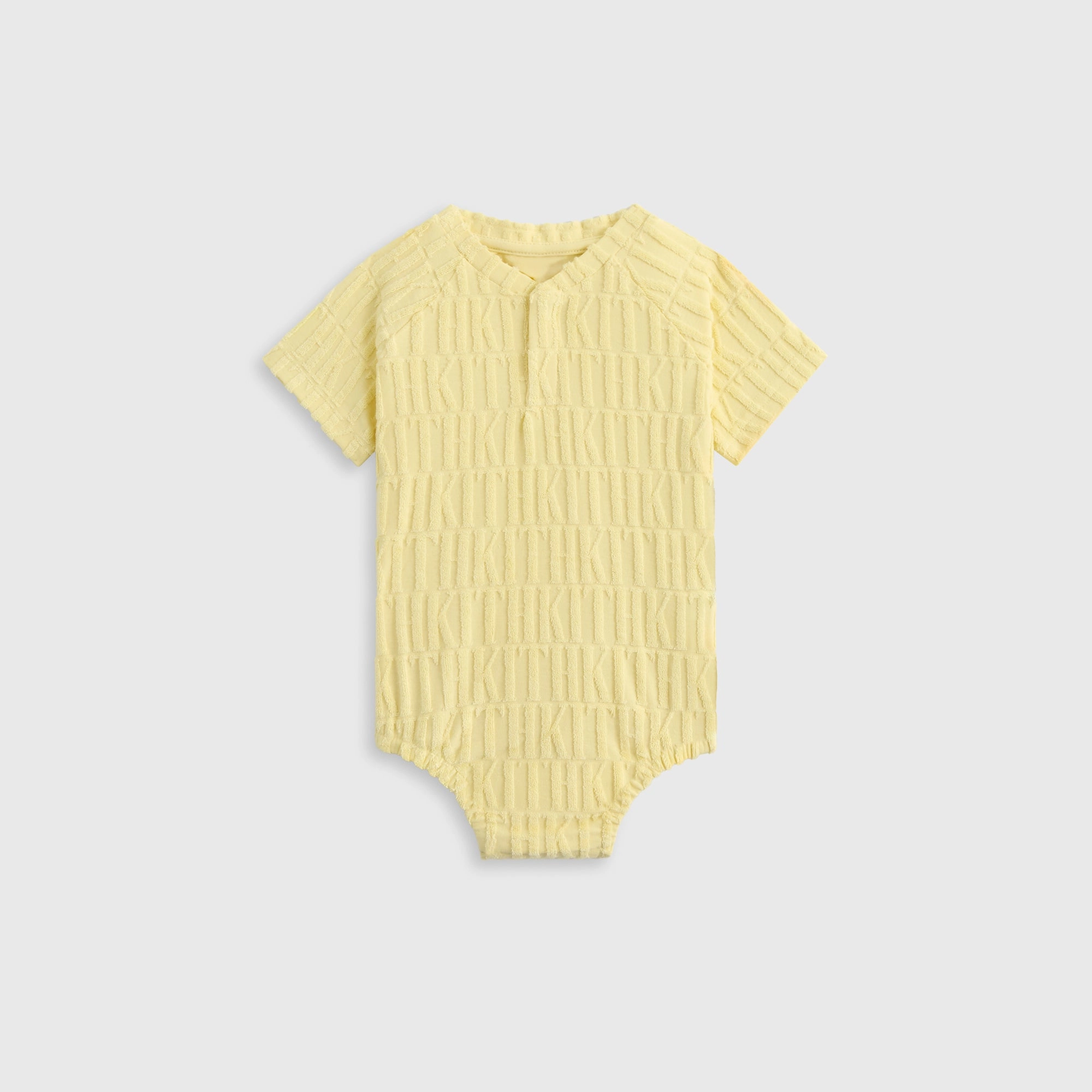 Contemporary Kith Baby Monogram Terry Henley Romper - Ray Modish
