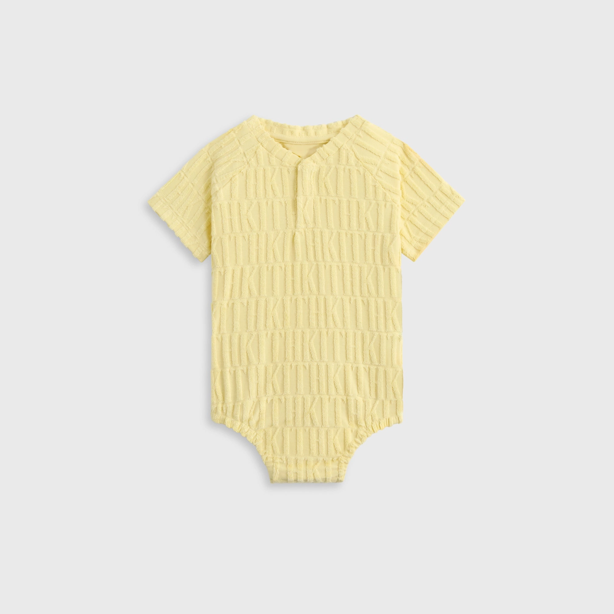 Kith Baby Monogram Terry Henley Romper - Ray Value-for-money Exclusive