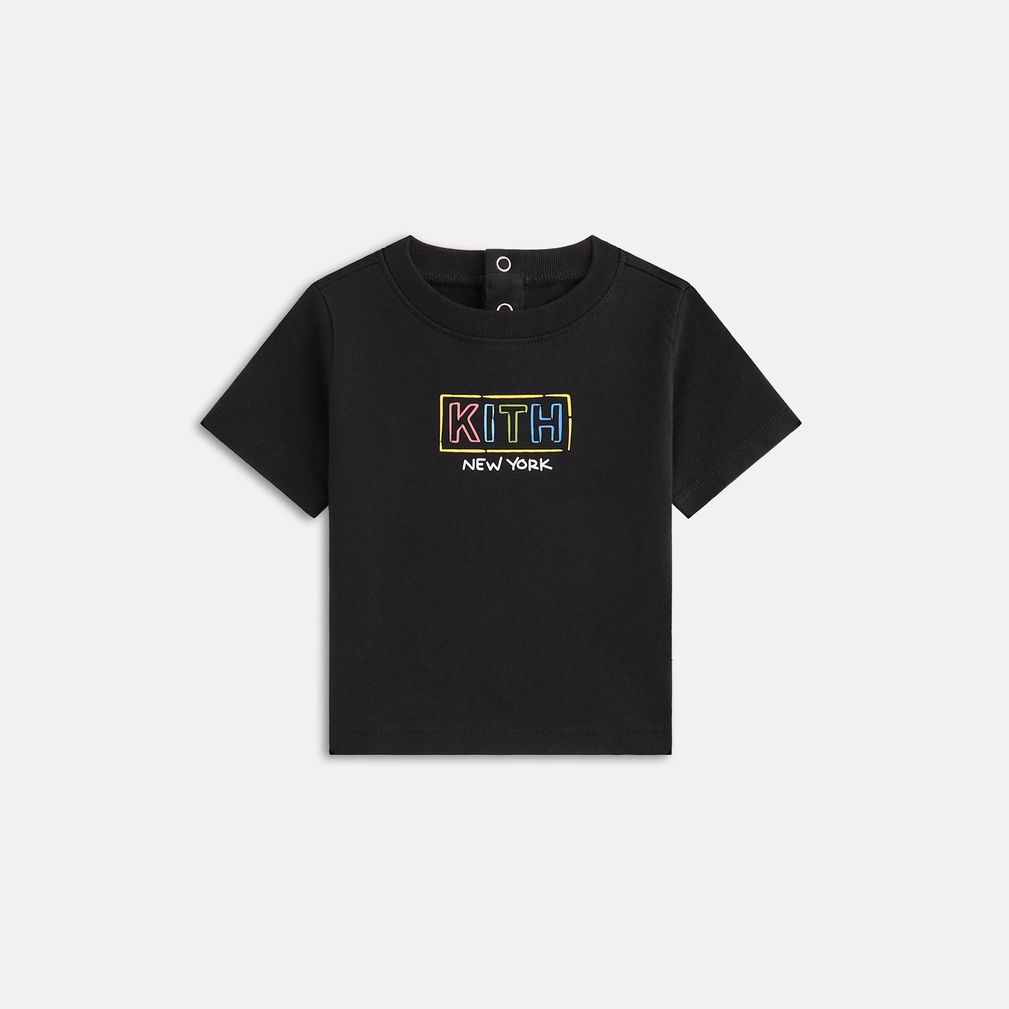 Treasured Kith Baby New York Classic Logo Tee - Black Sleek