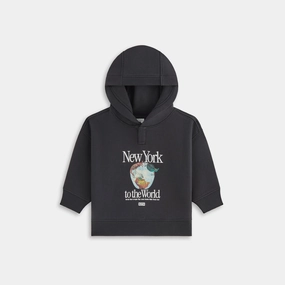 Kith Baby New York to the World Apple Globe Hoodie - Black Desirable Stylish