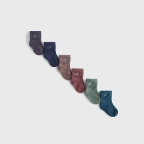 Kith Baby Palette 6-Pack Socks - Battleship Unique Ardent
