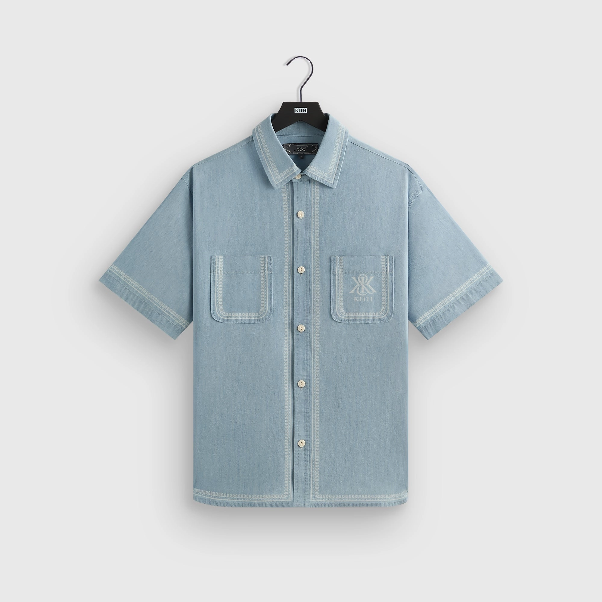 Kith Chambray Paxton Short Sleeve Buttondown -  Light Indigo Eternal Vogue