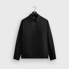 Kith Crest Logo Boxy Collared Overshirt - Black First-rate Memorable