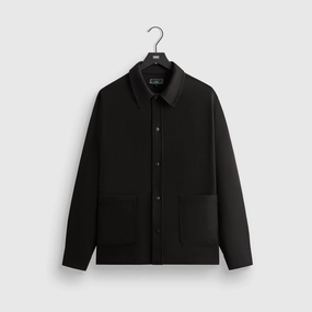 Kith Double Weave Boxy Collared Overshirt - Black Durable Staple