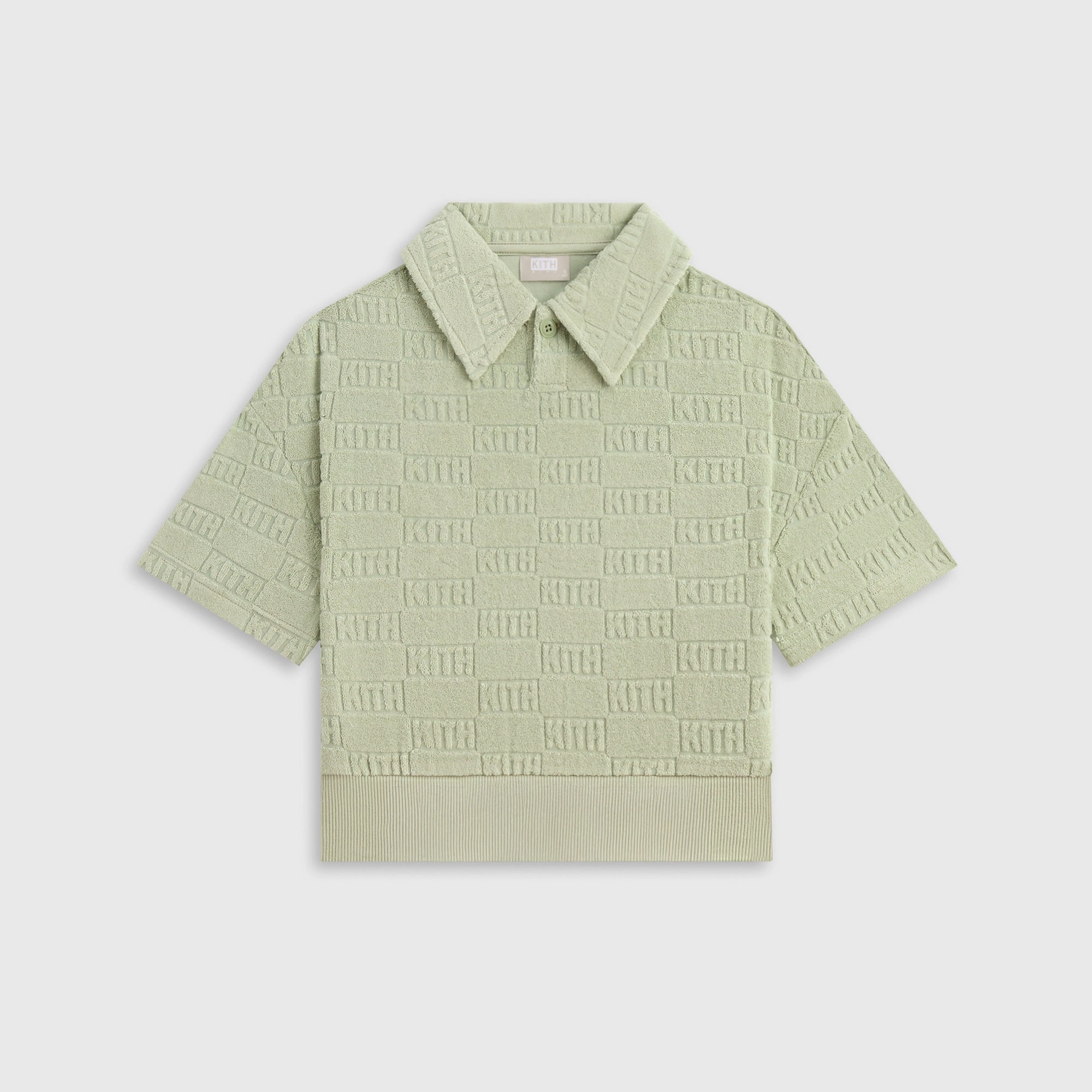Unique Kith Kids Monogram Pullover Terry Polo - Tranquility Dynamic