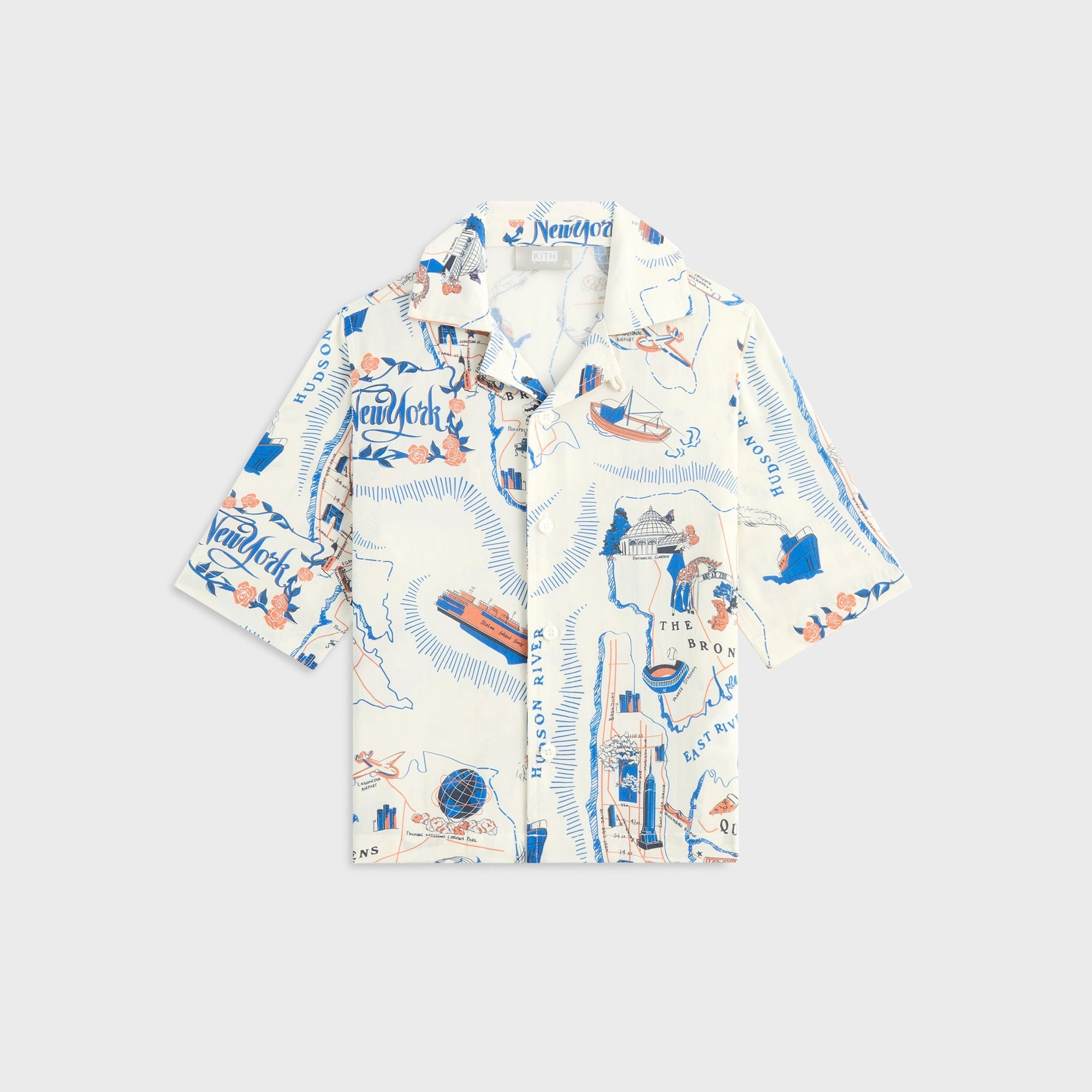 First-rate Kith Kids New York Thompson Camp Shirt - Sandrift Pretty