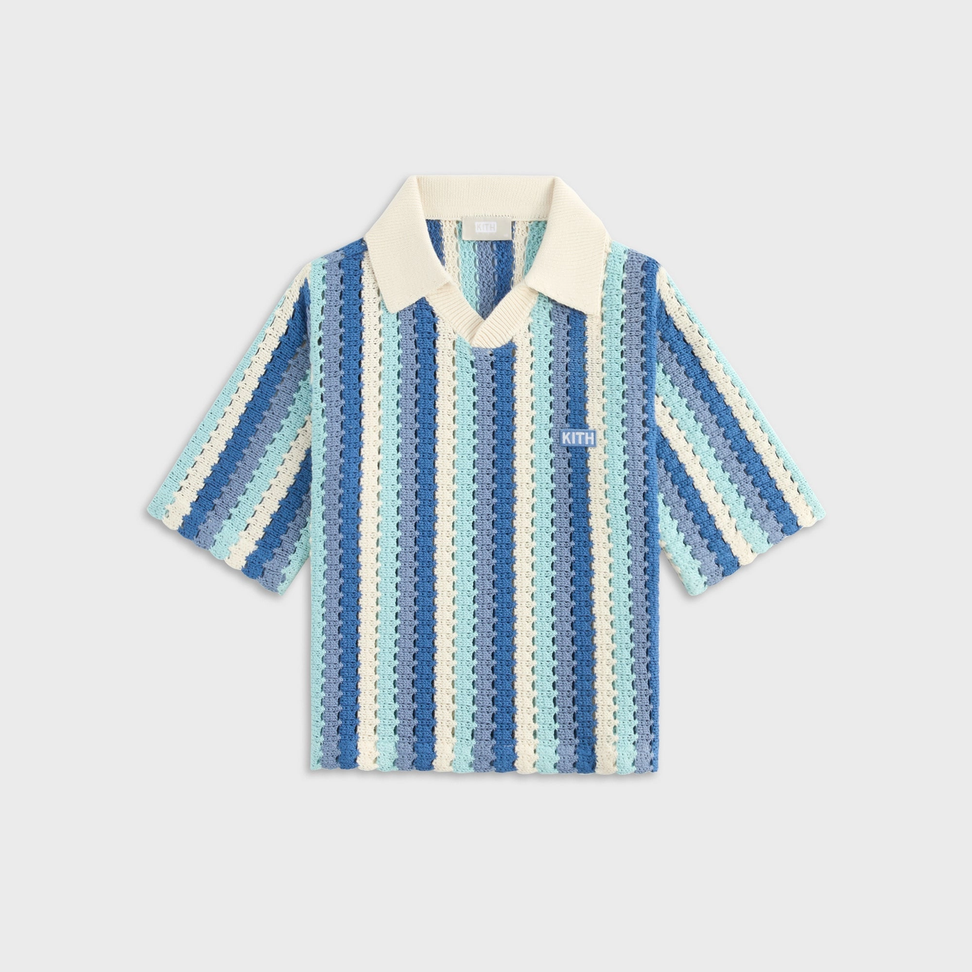 Kith Kids Open Knit Pullover Polo - Blue Skies Trustworthy Dependable