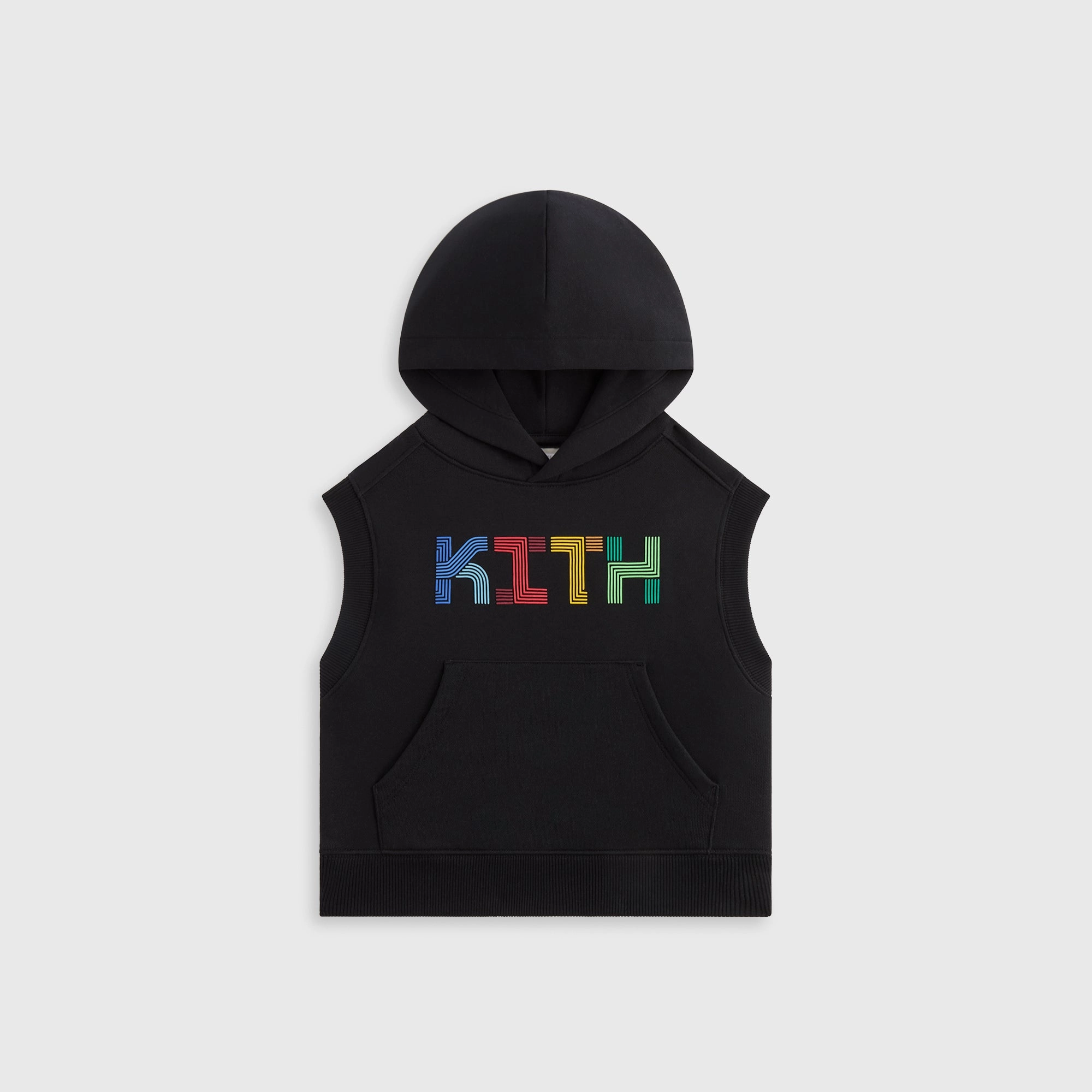 Classic Kith Kids Pathways Sleeveless Hoodie - Black Conscious