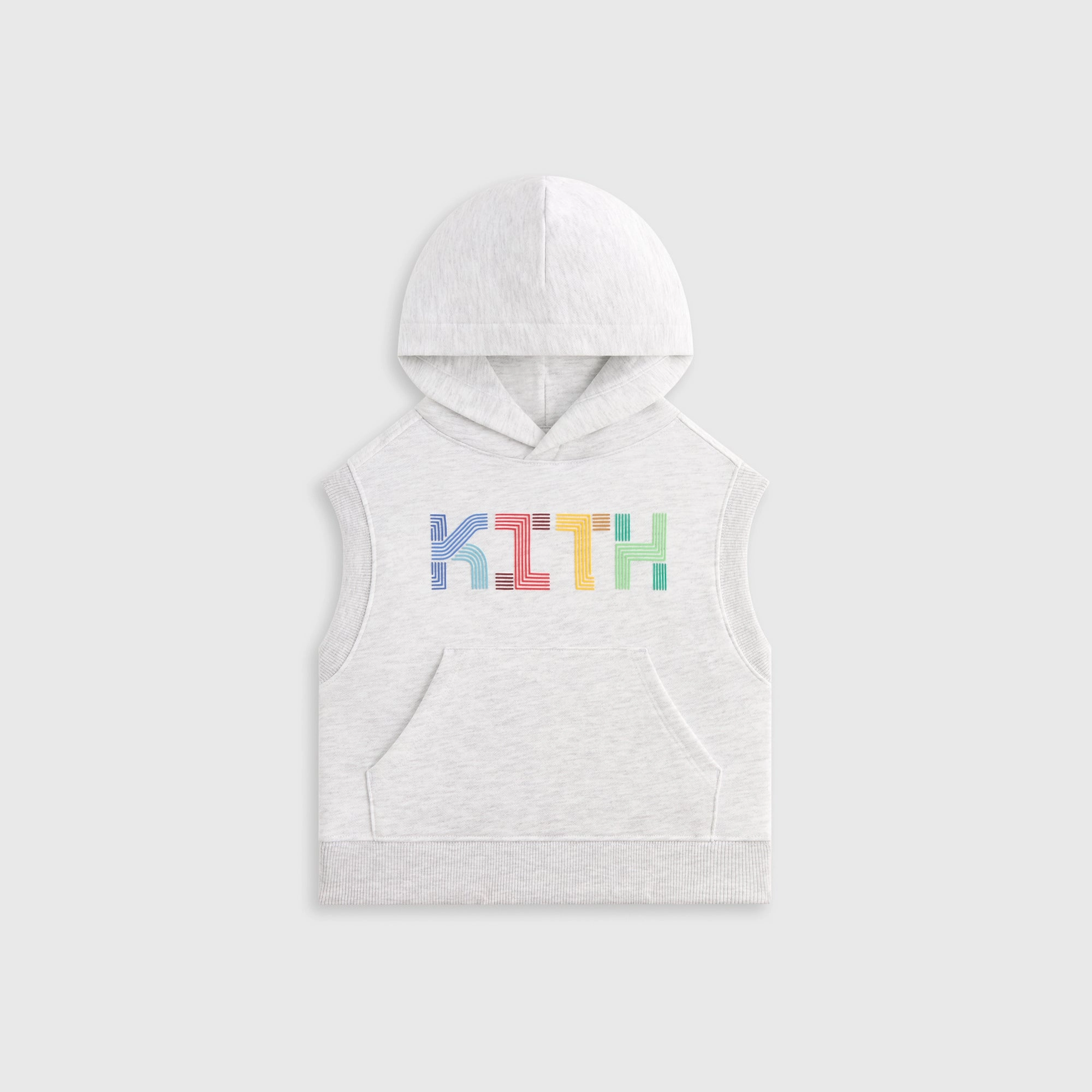 Impressive Kith Kids Pathways Sleeveless Hoodie - Light Heather Grey Optimistic