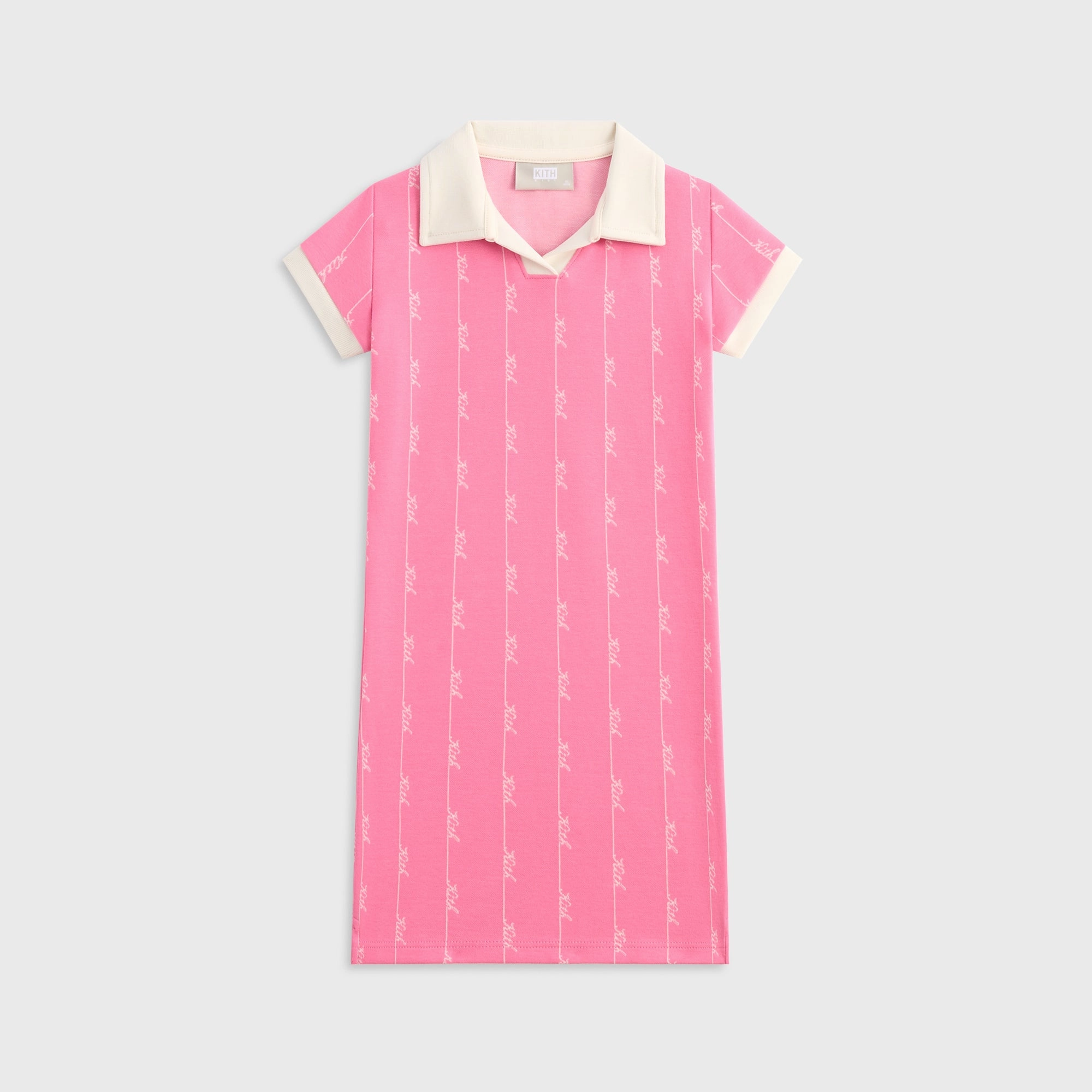 Kith Kids Script Knit Tilden Dress - Peony Basic Sincere