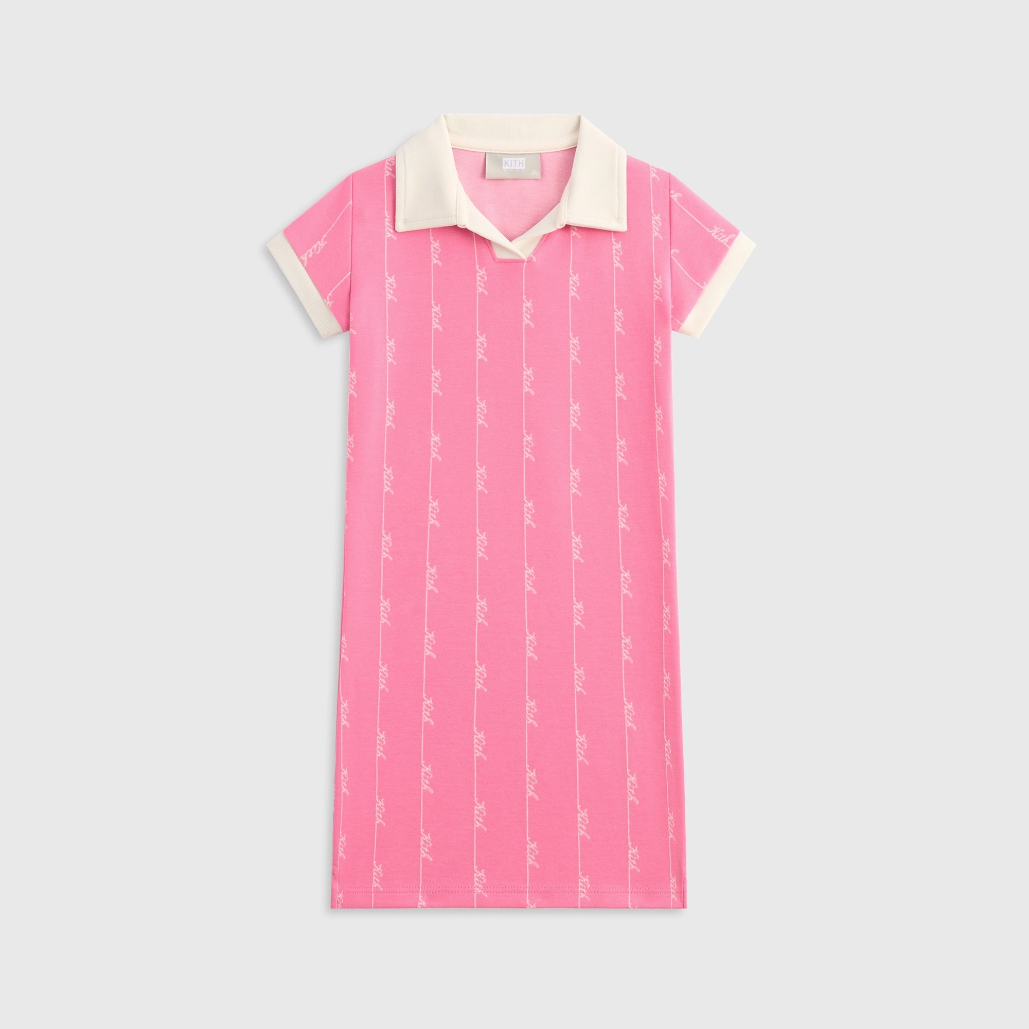 Kith Kids Script Knit Tilden Dress - Peony Modish Fresh