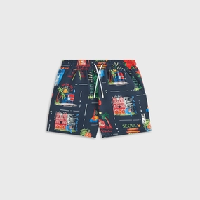 Kith Kids Souvenir Stamp Kai Swim Trunk - Nocturnal Cherished Meaningful