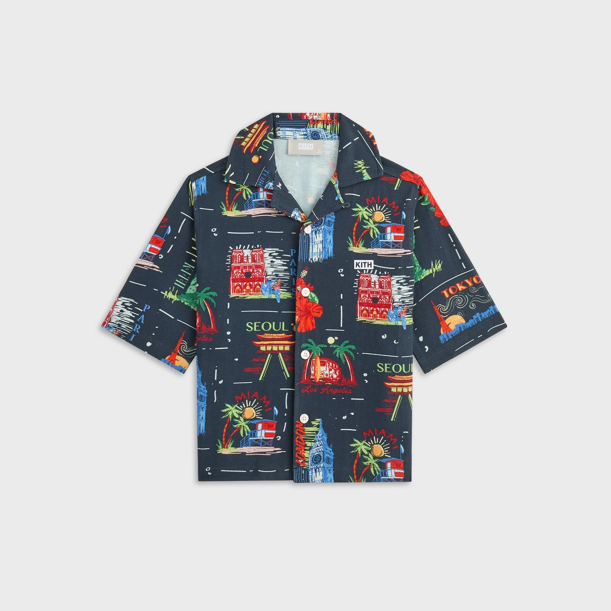 Secure Kith Kids Souvenir Stamp Thompson Camp Shirt - Nocturnal First-rate