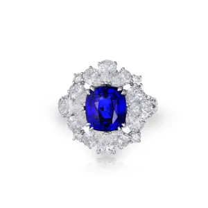 KS Sze & Sons White Gold, Sapphire and Diamond Ring