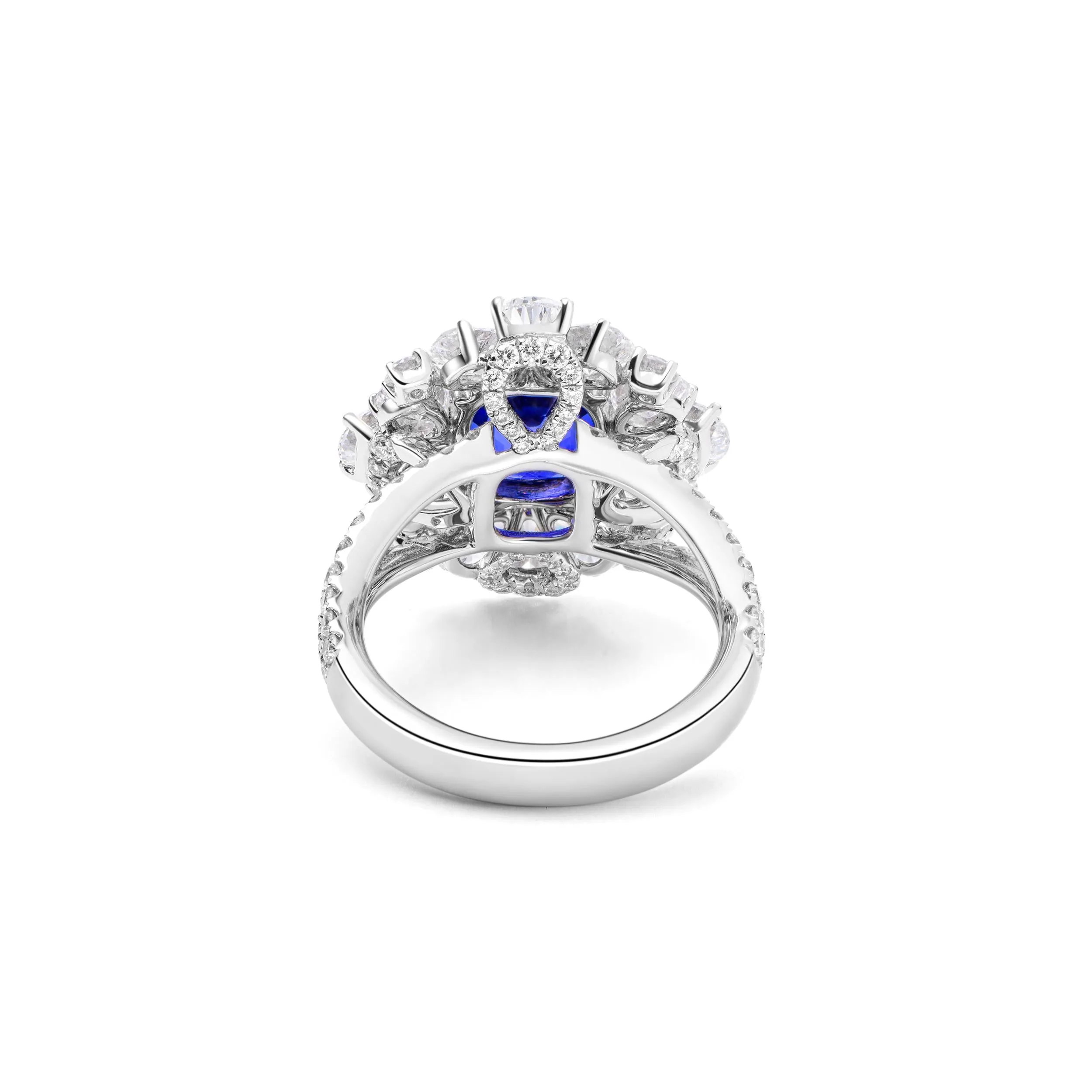 KS Sze & Sons White Gold, Sapphire and Diamond Ring