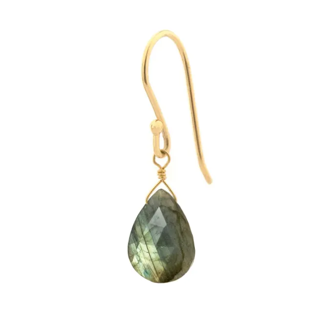 Labradorite Teardrop Briolette Earrings