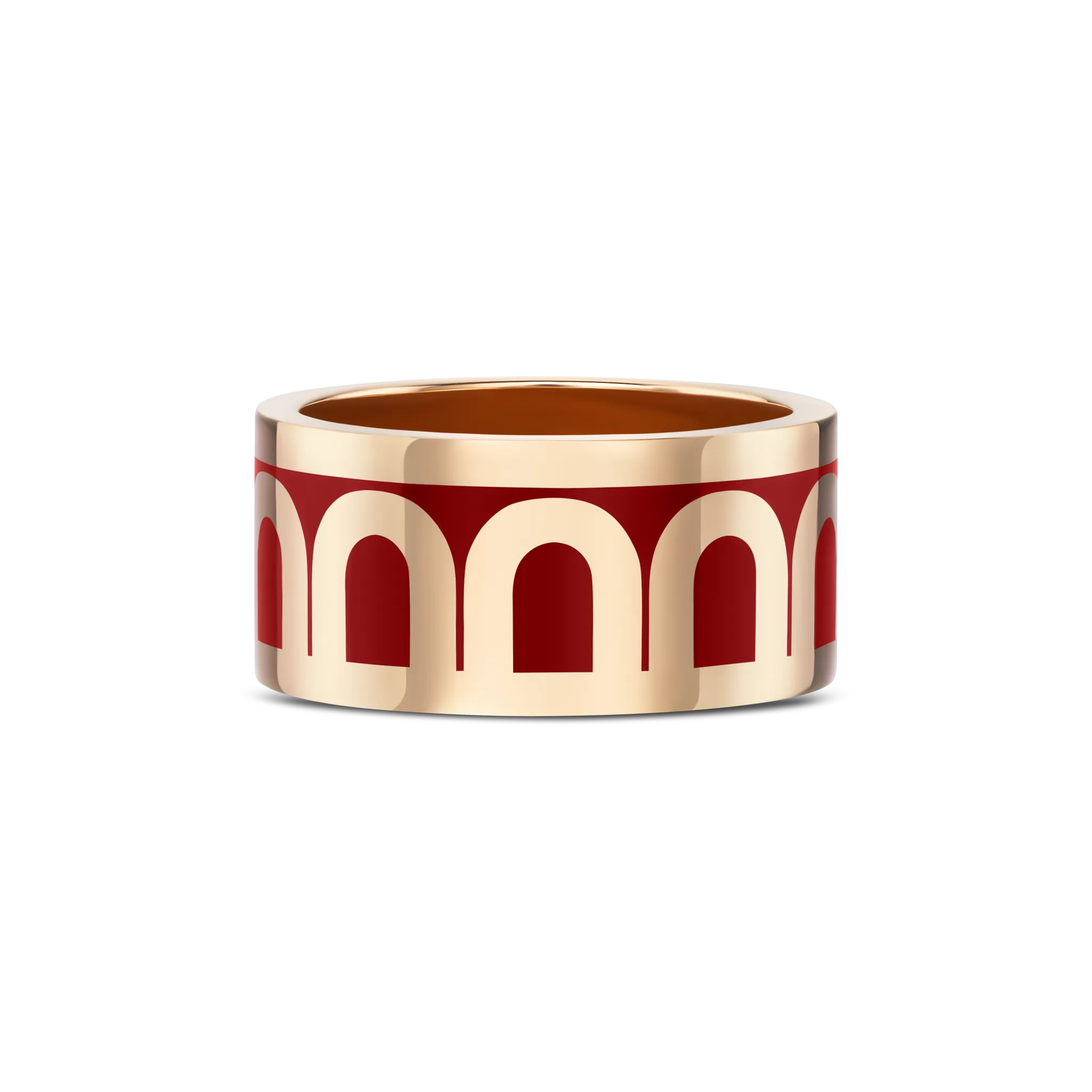 L'Arc de DAVIDOR Ring GM, 18k Rose Gold with DAVIDOR Bordeaux Lacquered Ceramic