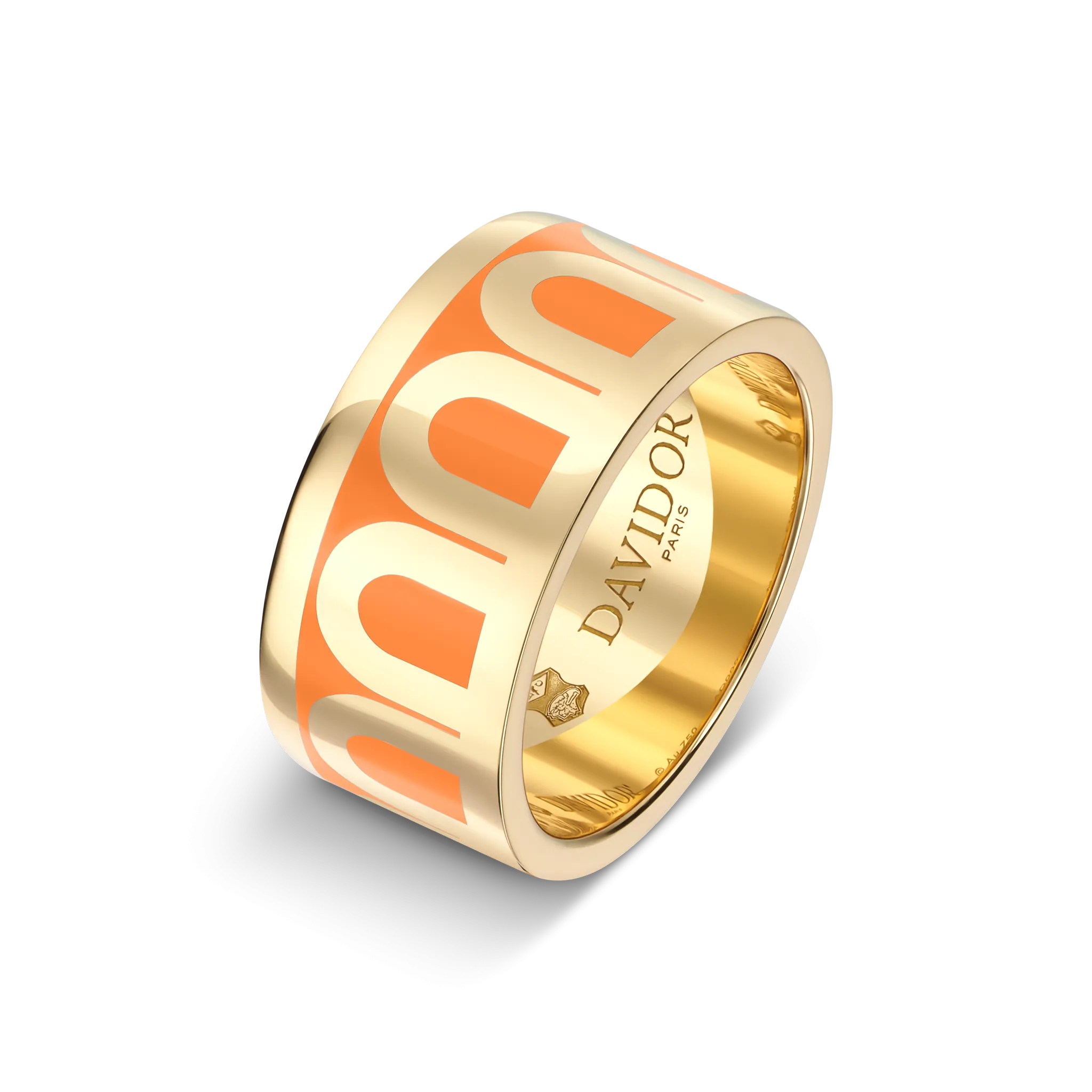 L'Arc de DAVIDOR Ring GM, 18k Yellow Gold with Zeste Lacquered Ceramic