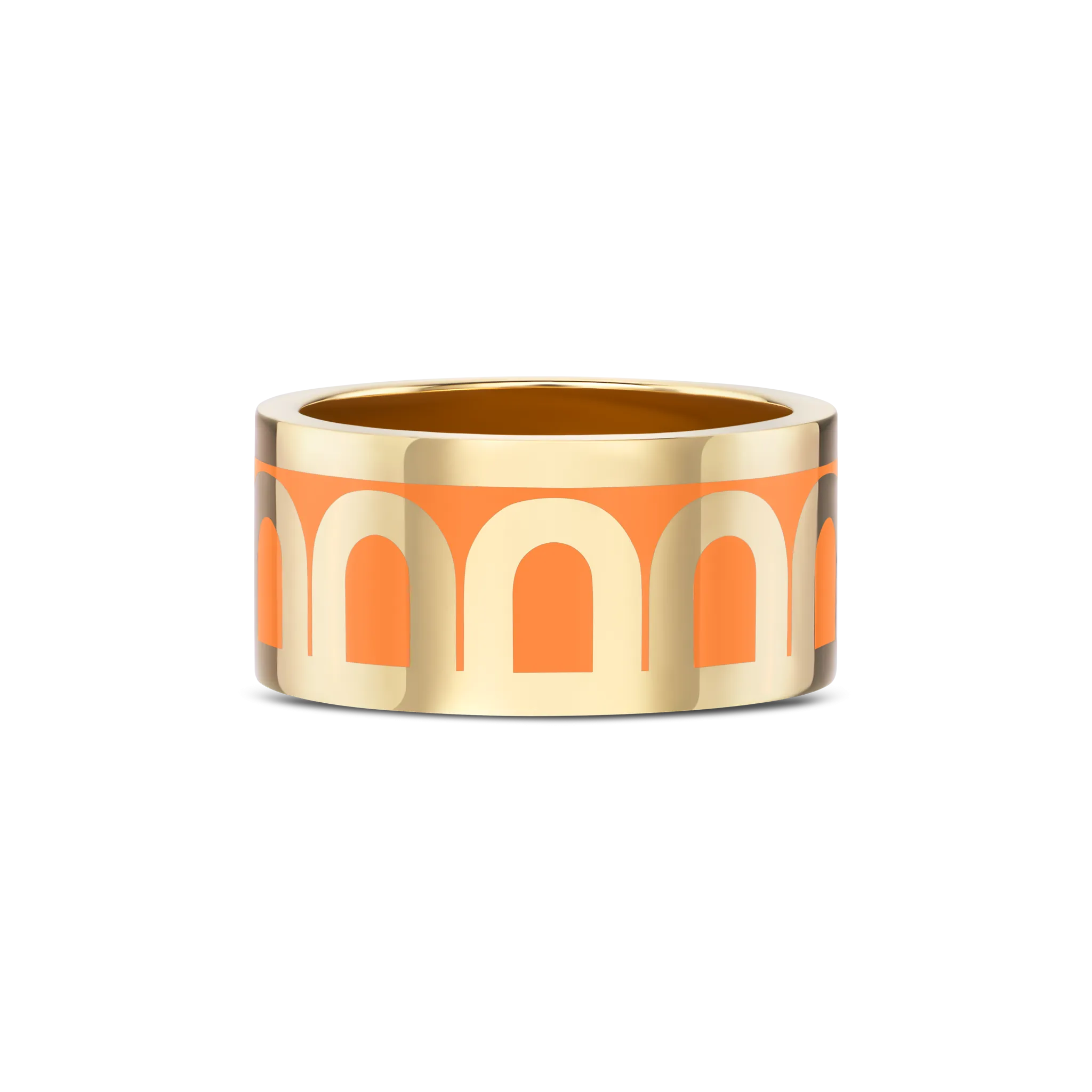 L'Arc de DAVIDOR Ring GM, 18k Yellow Gold with Zeste Lacquered Ceramic