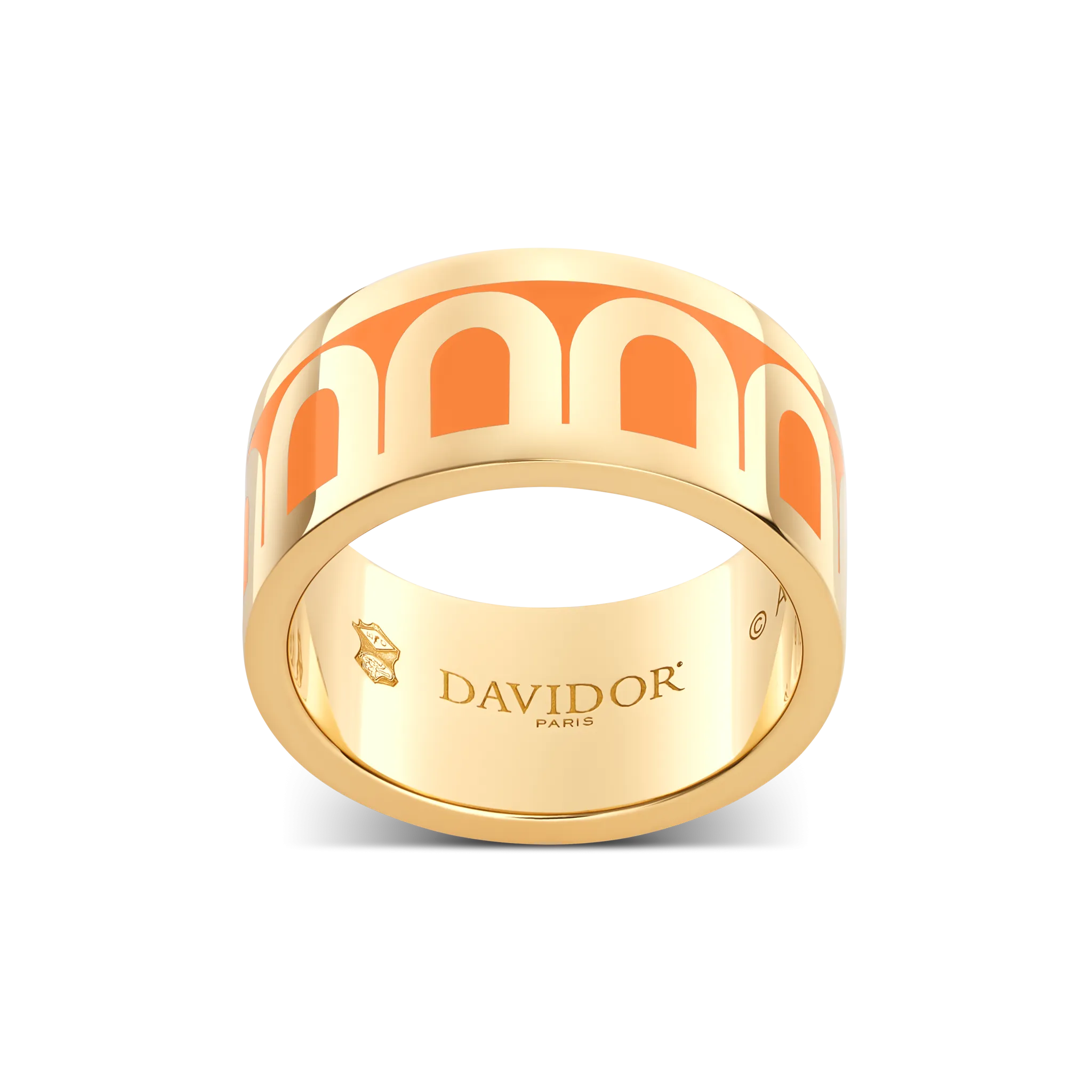 L'Arc de DAVIDOR Ring GM, 18k Yellow Gold with Zeste Lacquered Ceramic