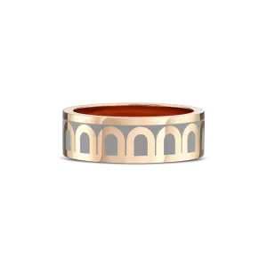 L'Arc de DAVIDOR Ring MM, 18k Rose Gold with Anthracite Lacquered Ceramic