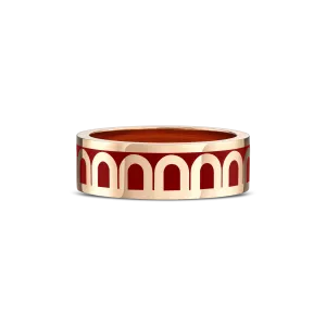 L'Arc de DAVIDOR Ring MM, 18k Rose Gold with DAVIDOR Bordeaux Lacquered Ceramic