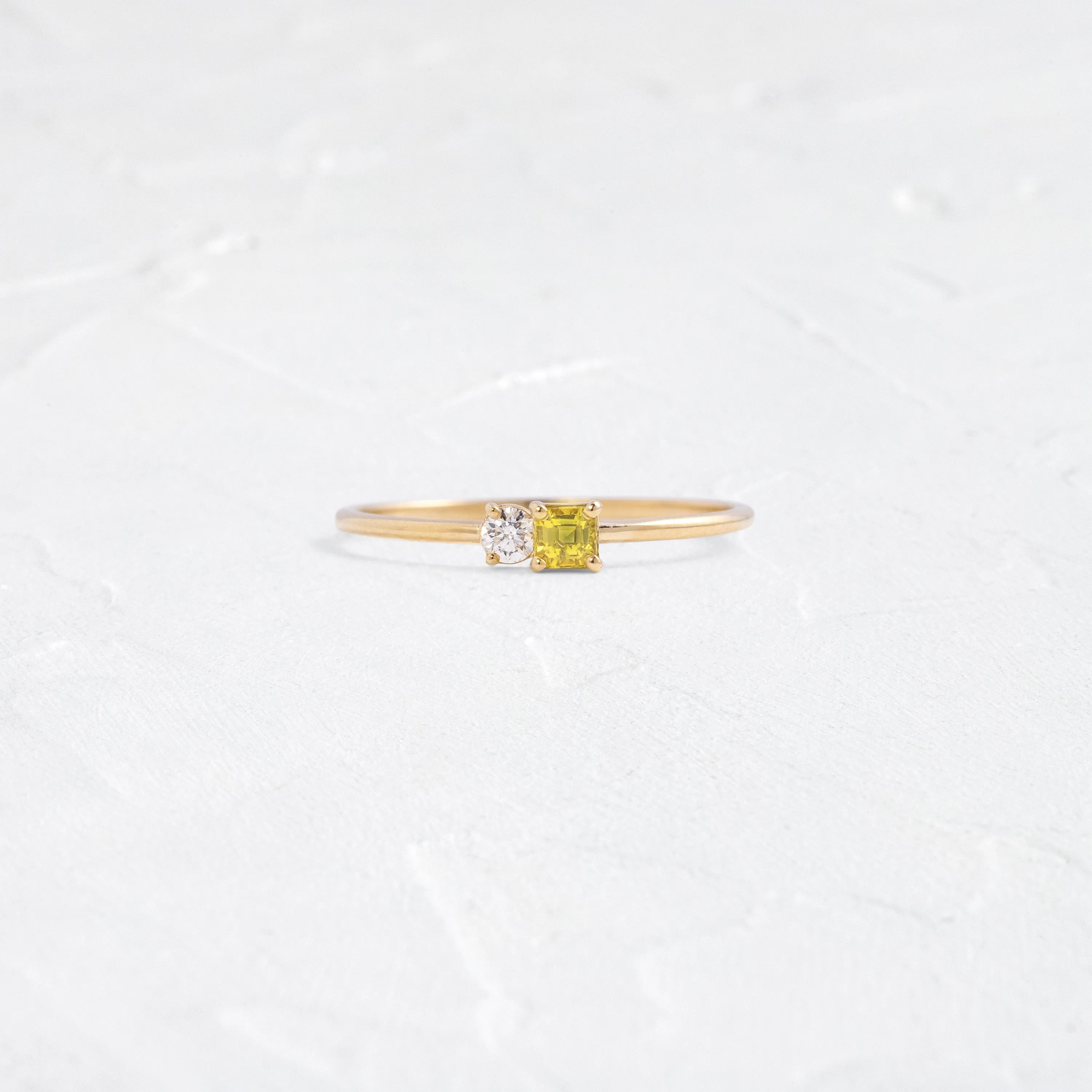 Lemon Sapphire Duet Ring, Edition 3