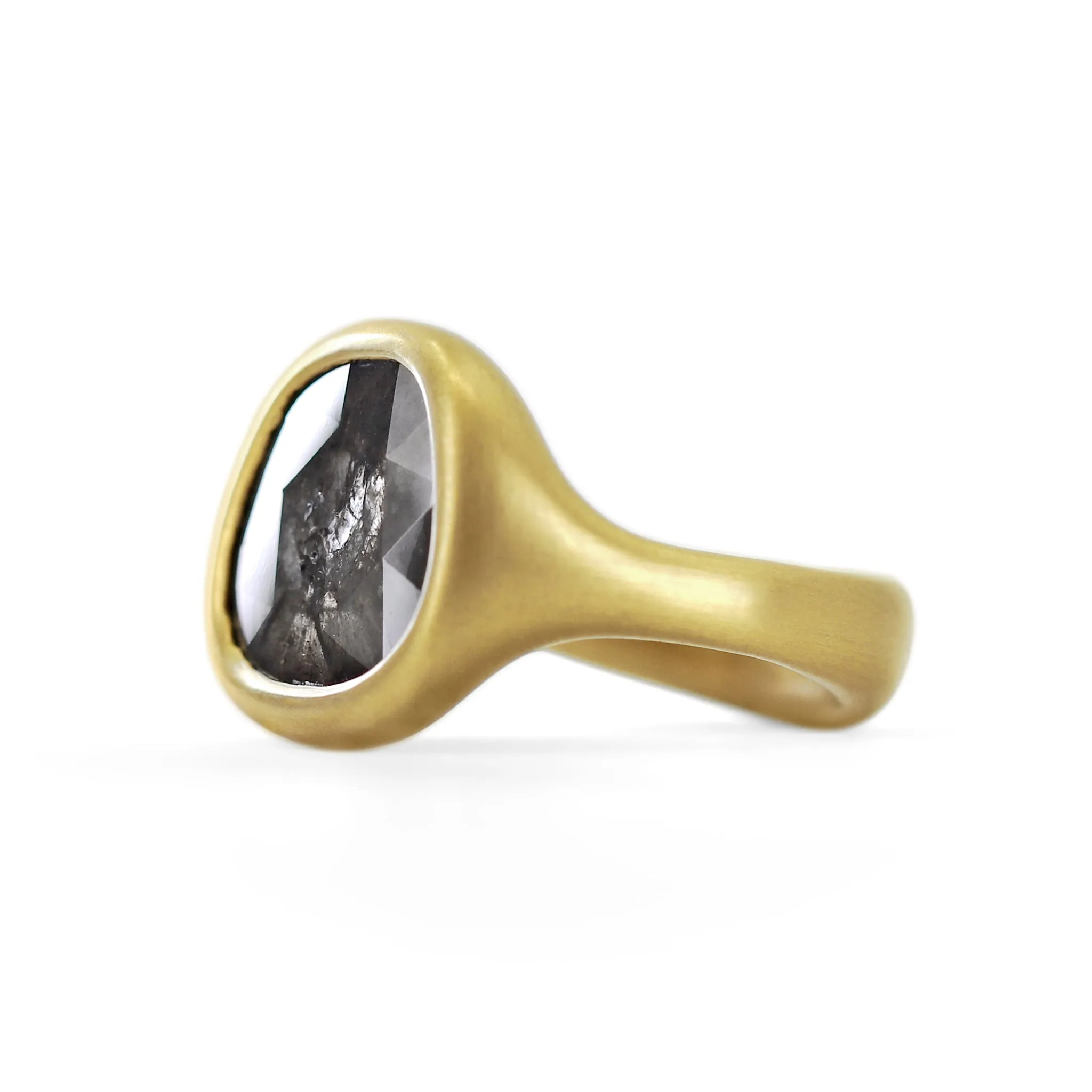 Lola Brooks 5.06 Carat Faceted Diamond 22k Gold One of a Kind Ring