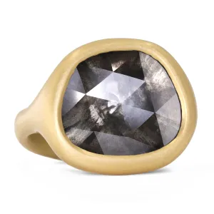Lola Brooks 5.06 Carat Faceted Diamond 22k Gold One of a Kind Ring