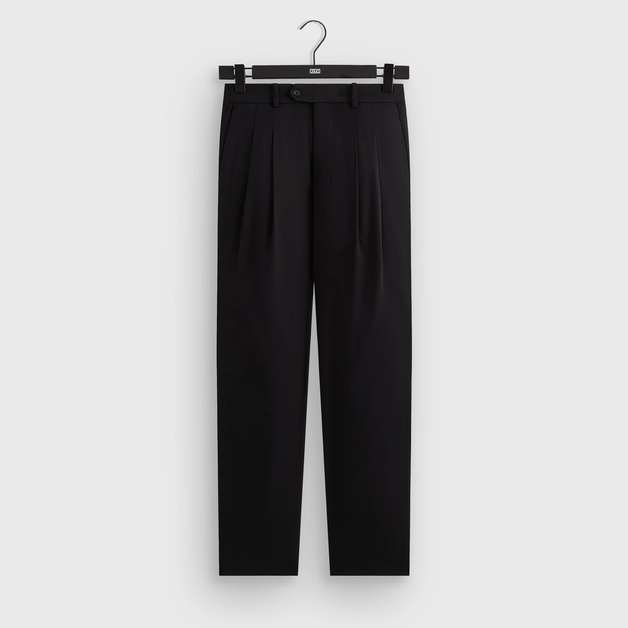 &Kin Kylan Pleated Trouser - Black Plush Positive