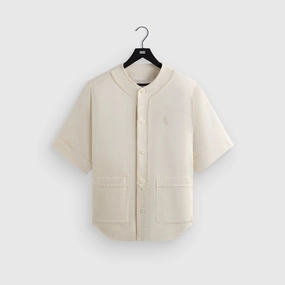 Luxurious Kith Washed Denim Willis Baseball Shirt - Sandrift Optimistic