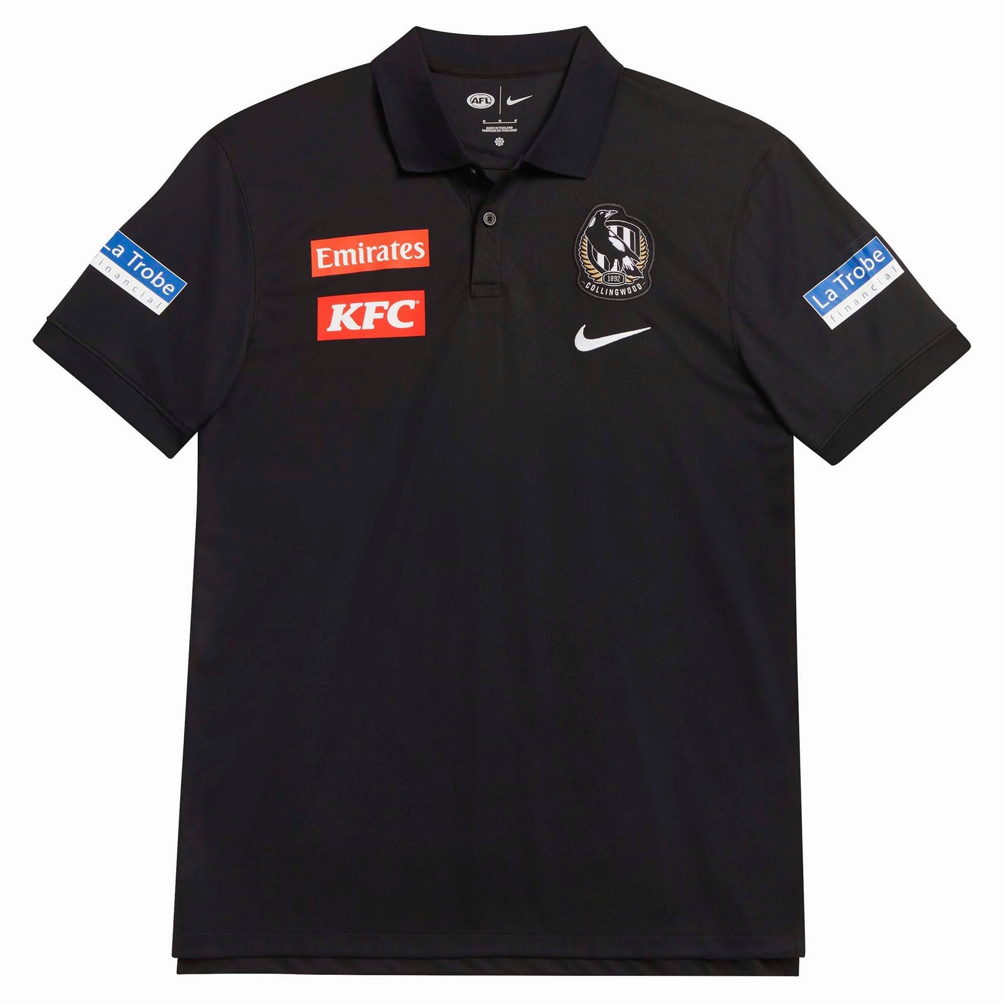 Men's AFL Collingwood Magpies Football Club 2025 Media Polo Well-fitted
